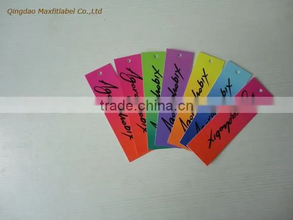 2017 high quality custom white cardboard paper hang tags for garments