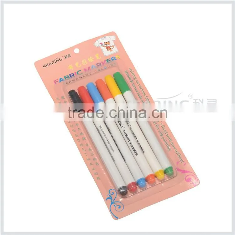 Kearing brand fabricate 12pcs/set 2.0mm nibs fabric marker ingrnious 12 colors fabric permanent T shirt marker pen#FM212