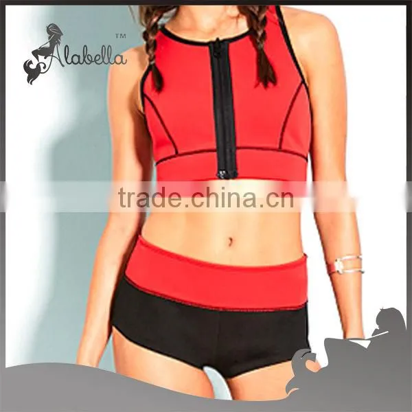 Colorblocked Neoprene Reversible Athletic Shorts