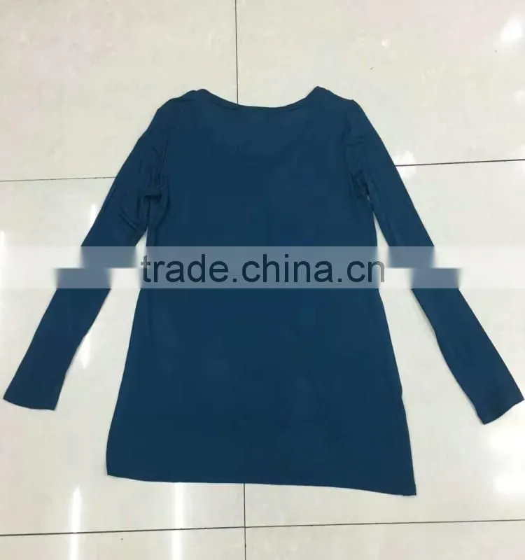 Ladies stocklots long sleeve blank t-shirt