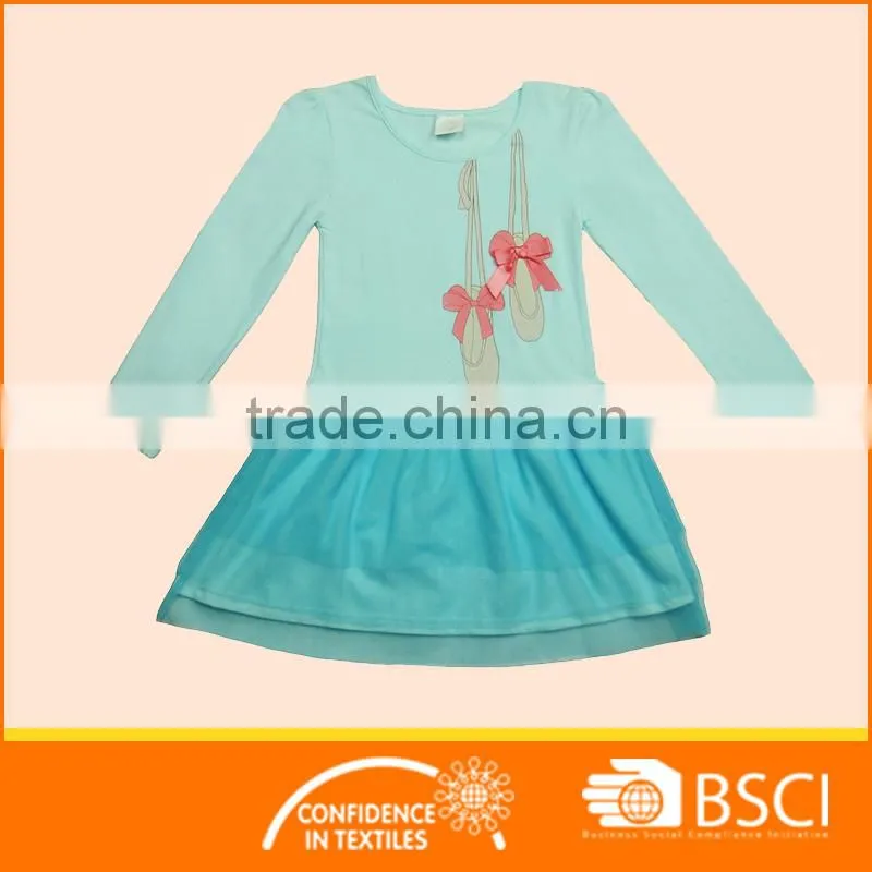 fashion dress long sleeve girl dress