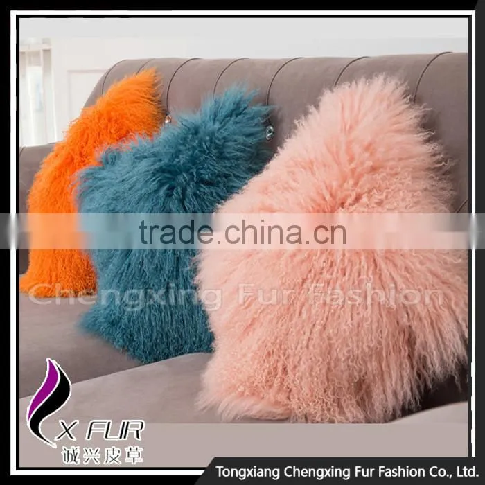 CX-D-04N New Design Large Sofa Mongolian Lamb Fur Cushions