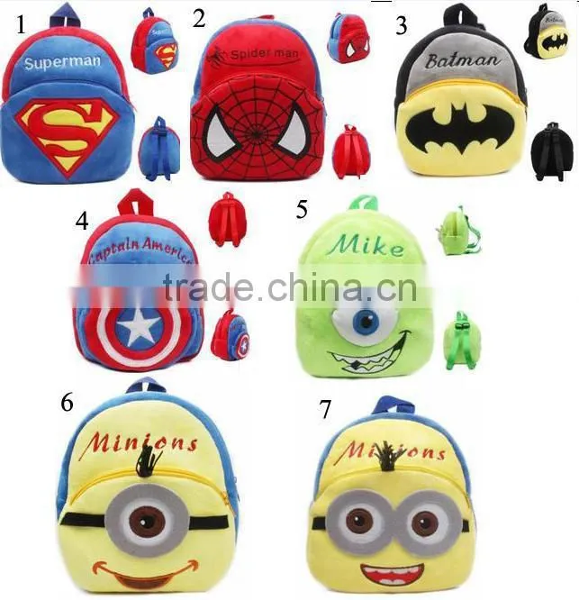 2015 kids backpack wholesale children 37 design cartoon school backpack