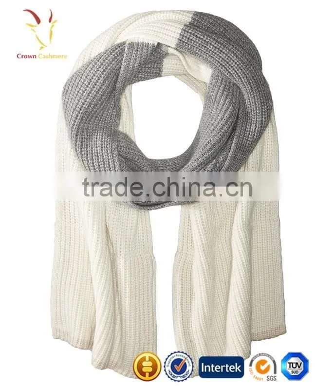 Simple Knit Thick Merino Wool Scarf with Zipper