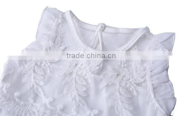 New 2pcs/set Baby Girl Children's Beauty Lace Agaric T-shirt Vest+ Mini Skirt Dress Bow Belt Skirt SV009464#