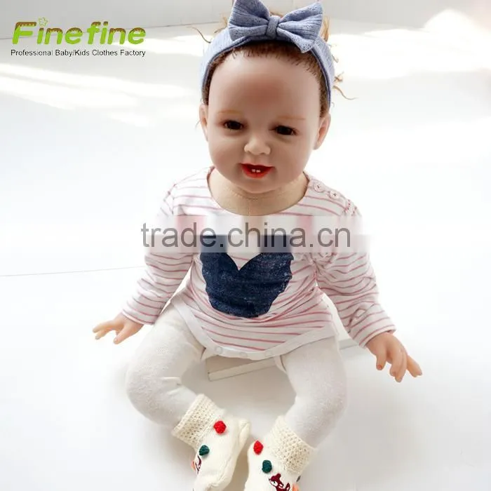 Long Sleeve Lace Winter Thick Fancy Baby Romper Set 100% Cotton Baby Clothes