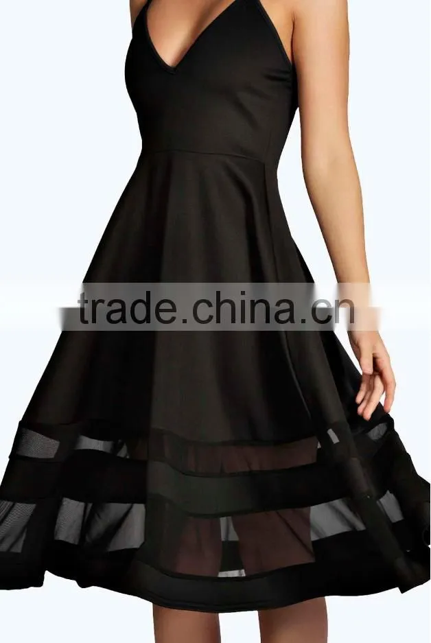 New design modern women embroidered floral matrue black bodycon dress