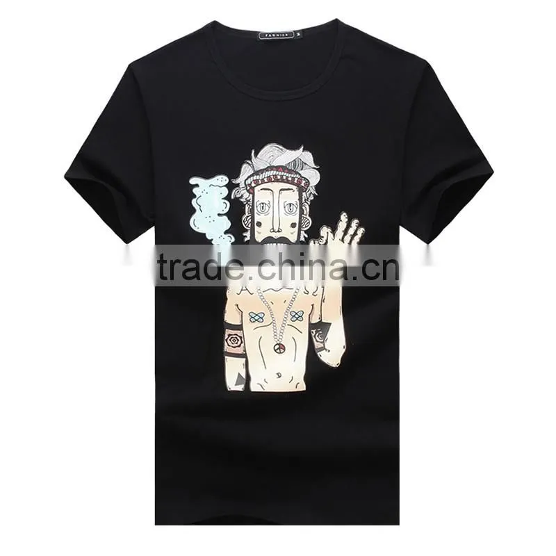 Wholesale Customised Print Design Black Cotton T-shirt For Men,Plain Mens T Shirt