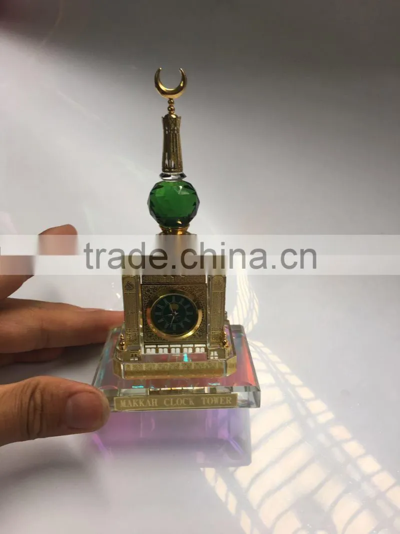 Wholesale Saudi Royal Makkah Clock Tower PERFUME Crystal Model Manufacture islamic wedding souviner gift