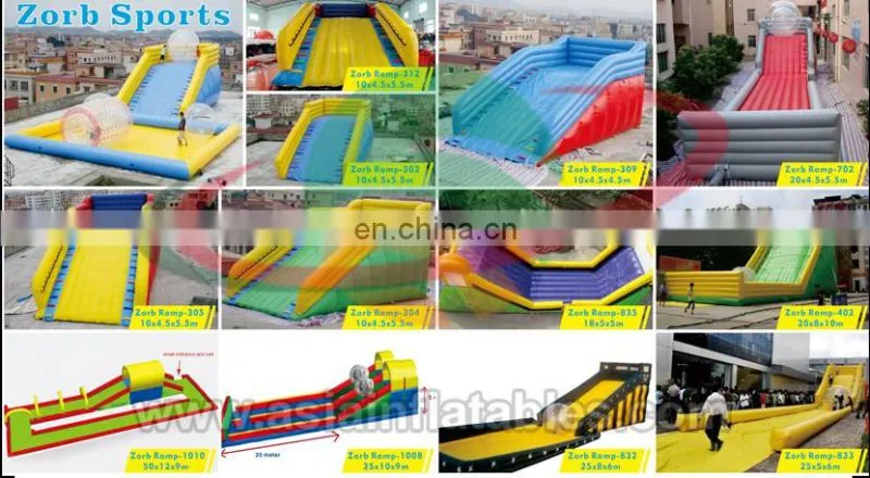 Good price inflatable zorb ball ramp,inflatable bowling bumpers,zorbing ramp