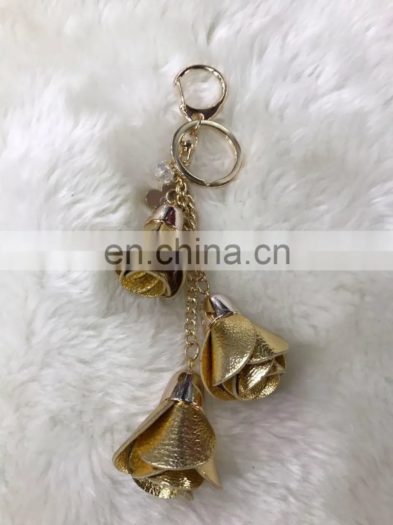 Wholesale PU flower keychain