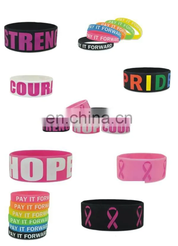 Customized silicone rubber bracelets wrist bands promotional products
