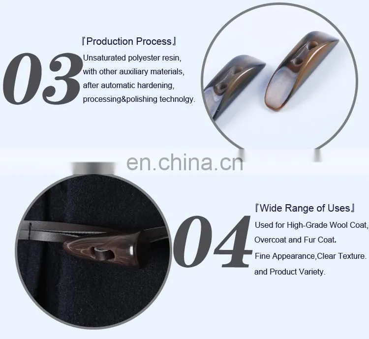 Buffalo Horn Toggle Button Garments button Resin Button BP40524