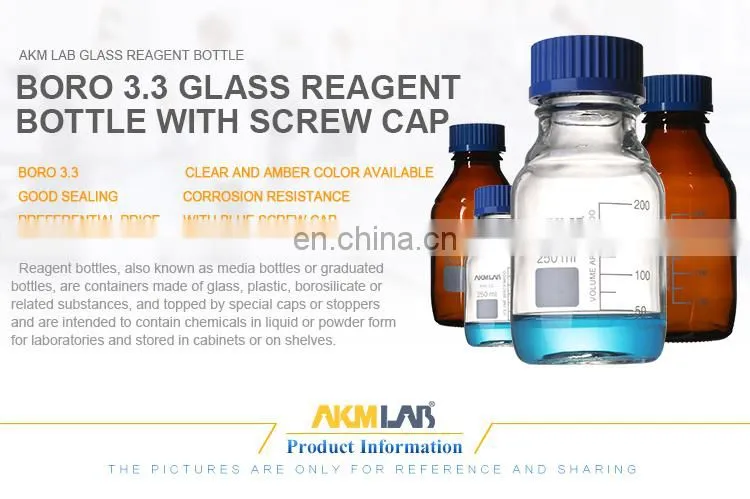 AKM LAB Borosilicate Glass Blue Csrew Cap Reagent Bottle