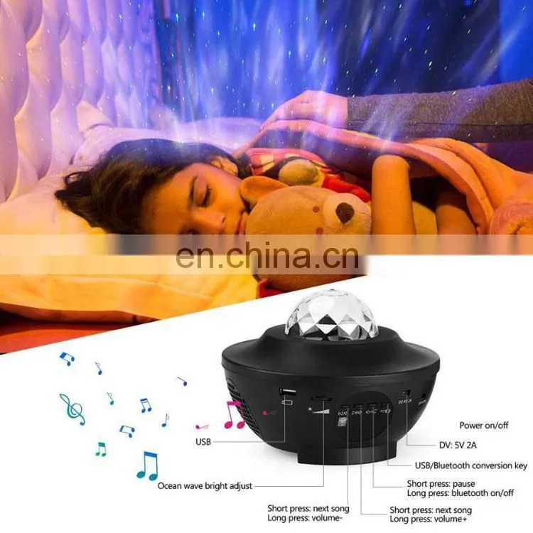 2020 Amazon Remote control muti-functions star musical master Kids Led Night Light laser cosmos Stars Projector for kids baby
