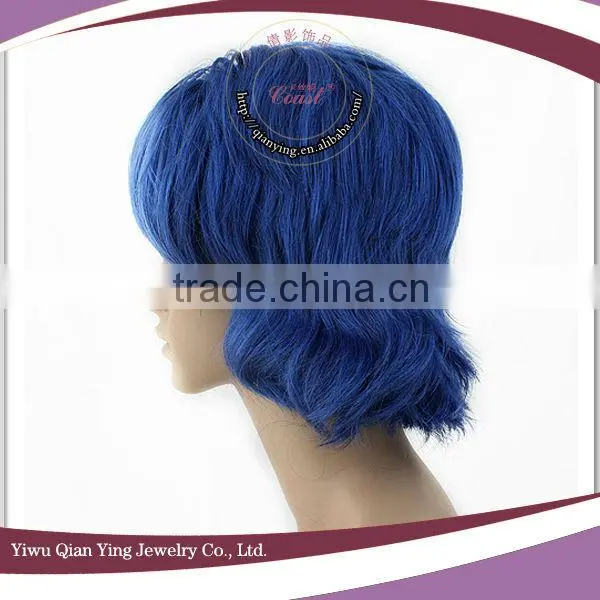 womens dark blue fashion cheap short curly party wigs