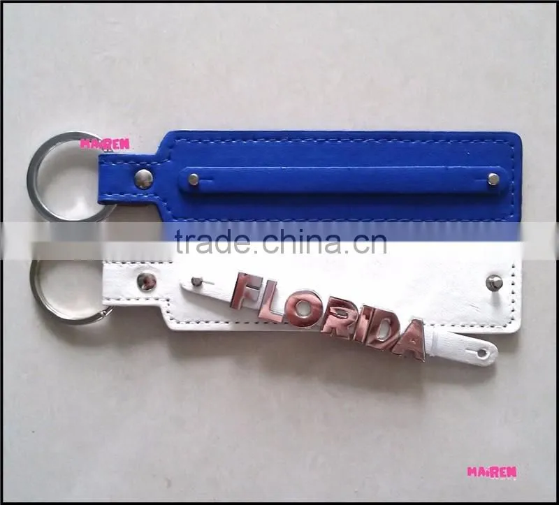 2016 new products leather key chain New York Florida souvenir keychain