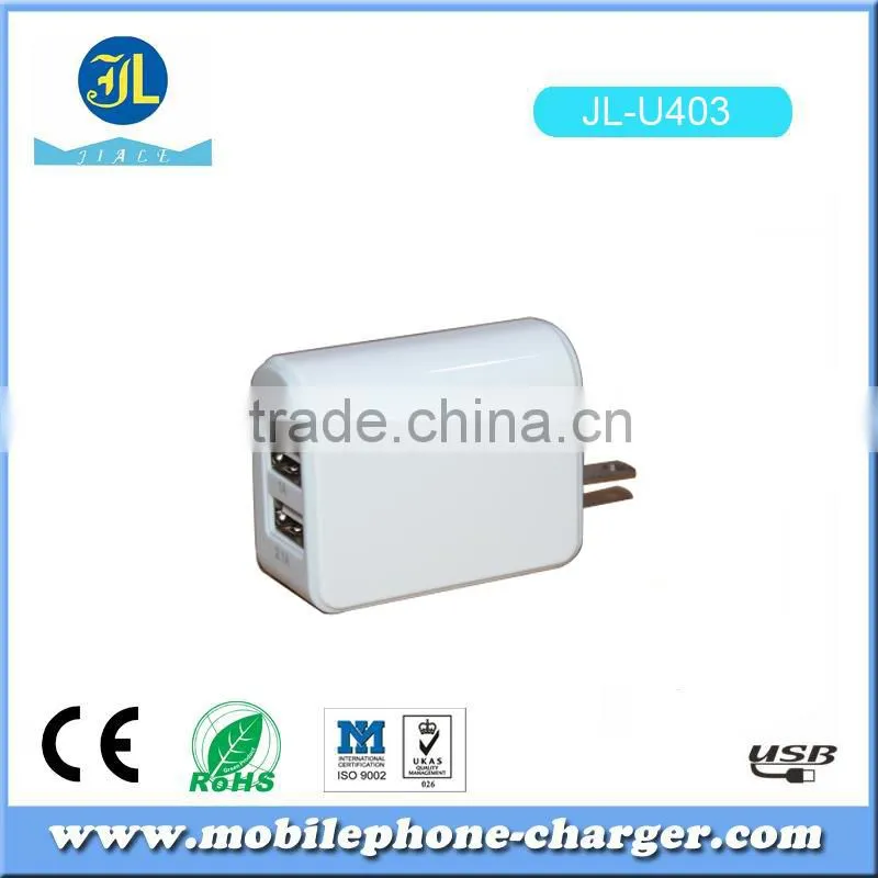 New product usb power adapter mobile phone chargers dual usb wall charger made in China