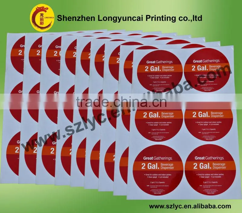 Customized PET Round adhesive label