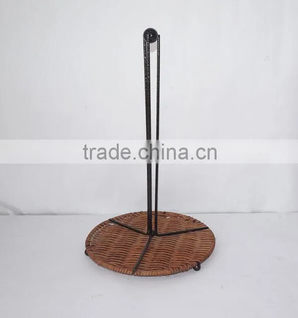Handmade Wicker & Wire Paper Towel Holder