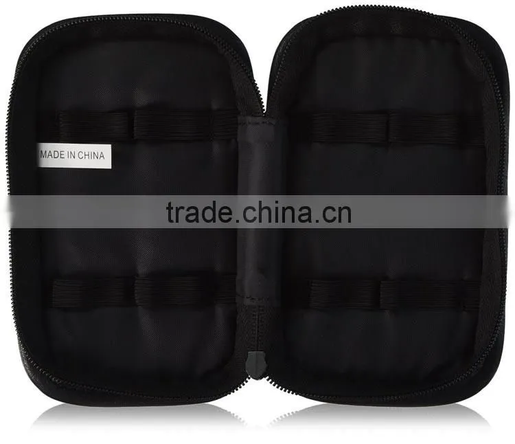 black essential oil portfolio case,soft leather essential carrying case, high quality OEM essential oil carry case bag