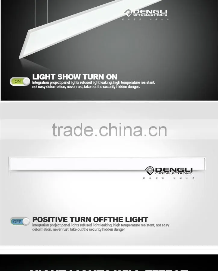 1500x200 flat light CE Rohs passed office garage surpermarket underground shopping mall steamship flat lighting led panel light
