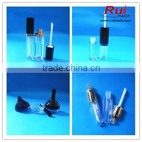 Finger shap lipstick case with aluminum gold inner, black lipstick tube/container in unique shape