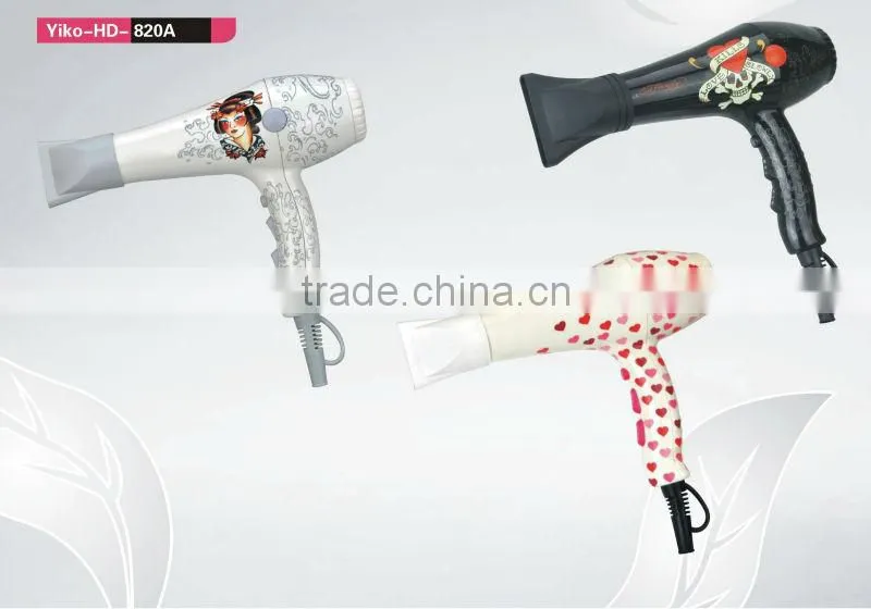 water transfer printing cordless electric hairdryer hair dryers