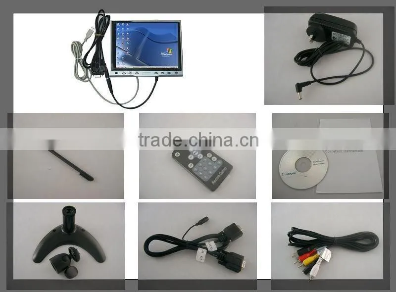 8'' new Innolux Panel 4-wire resistive touch screen monitor/ VGA/ Wireless/ PAL/NTSC
