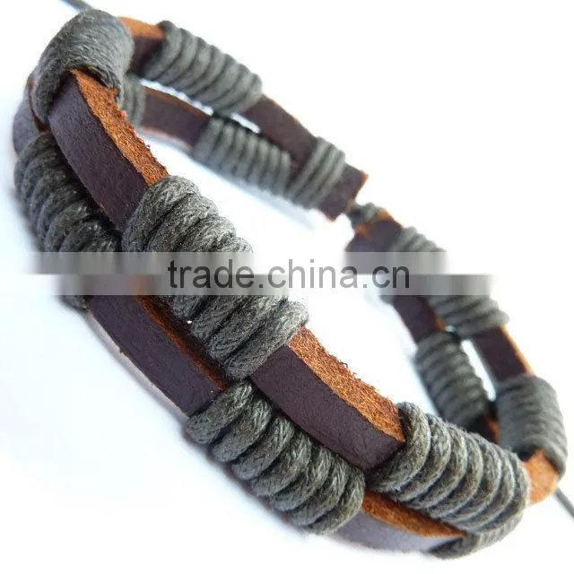 Classic Men genuine leather wristband bracelet