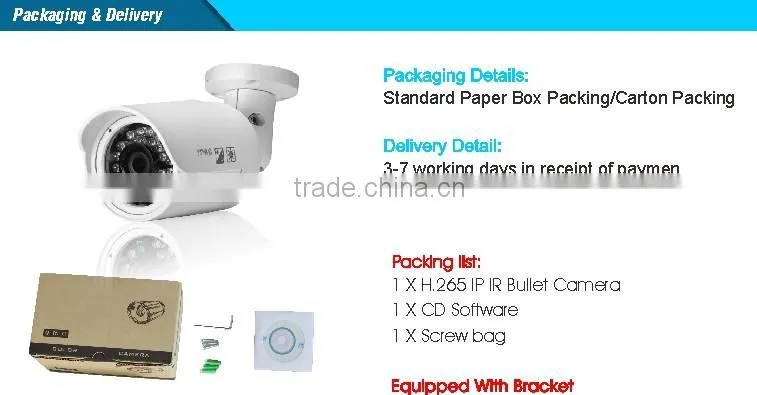 H.265 2.0MP Super WDR 120dB Color IR IP Mini Bullet CCTV Camera