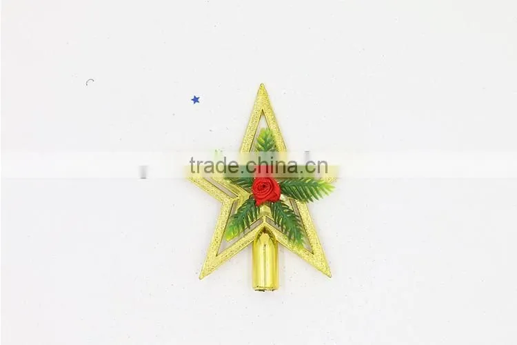 Best Promotion Top Selling Christmas Decoration Gold Star Christmas Tree Topper Decoration Pendant Ornament