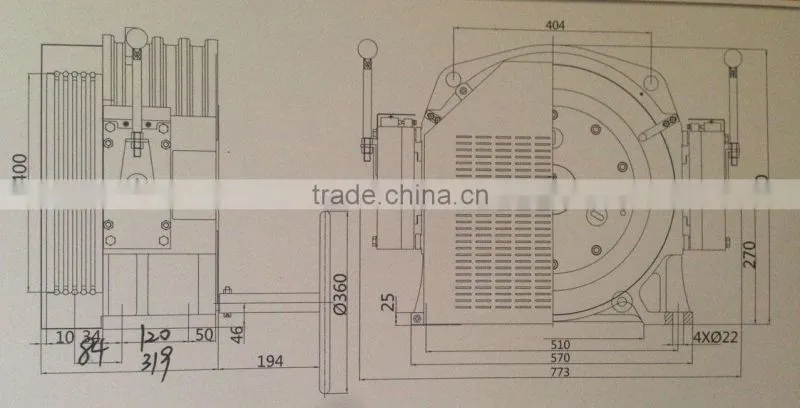 Elevator Gearless Traction Machine BD-20-2 Lift Motor