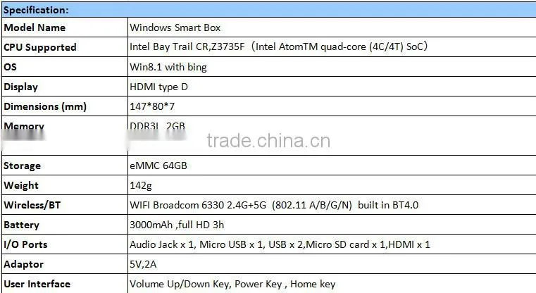 Vensmile mini pc wintel Bay Trail Z3735f mini pc 2gb 64gb vensmile mini pc
