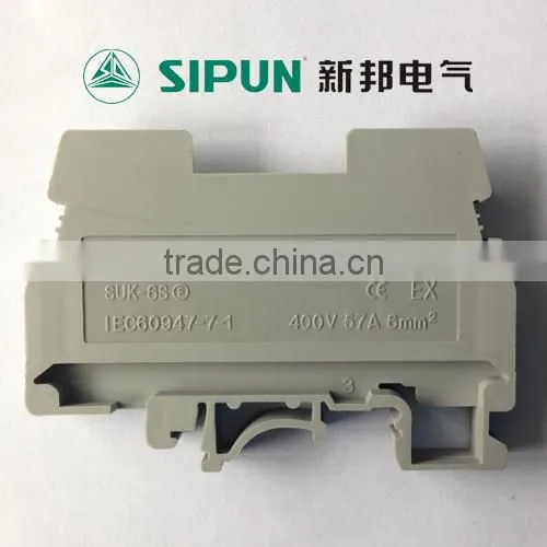 UK6S experimental testing type terminal blocks with din rail