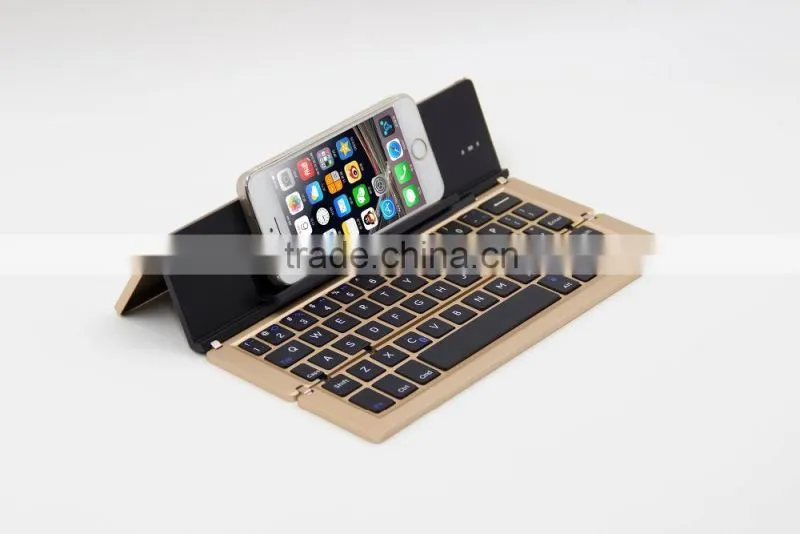 Bluefinger Aluminum alloy foldind Bluetooth keyboard for all mobile phones and tablets,applicable with IOS,Android system