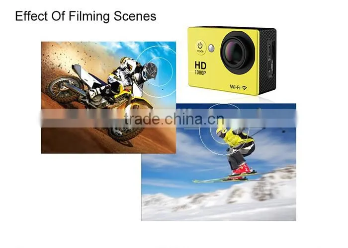 Portable mini full HD 1080p WiFi outdoor waterproof sport camera with remote control bracelet