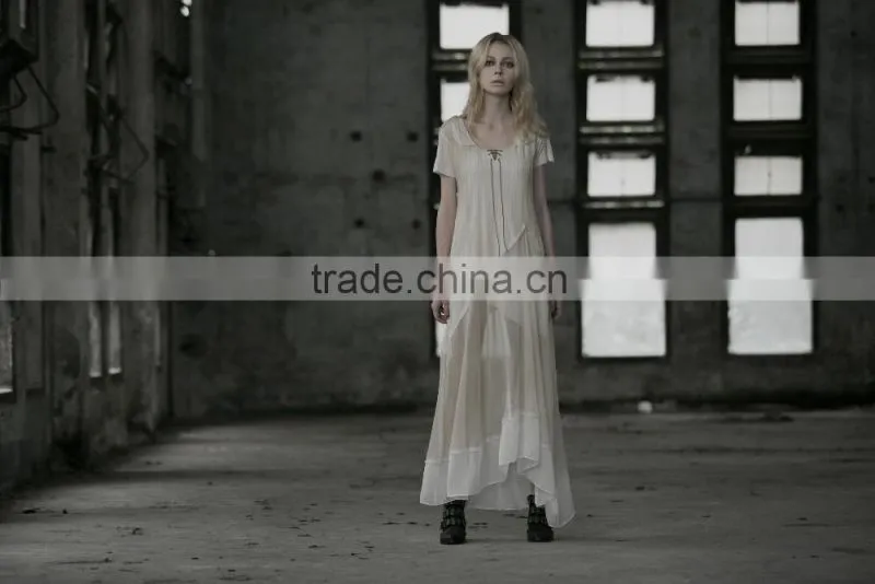 PQ-042 summer short sleeve strap causal transparent mesh long dress