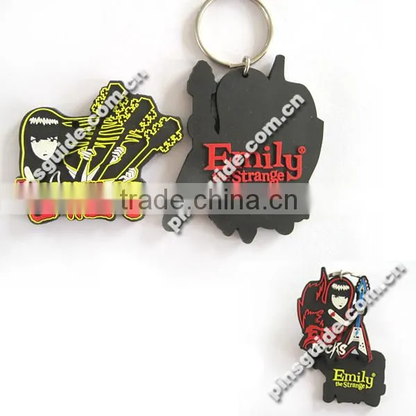 2d custom shaped soft pvc germany souvenir keychain