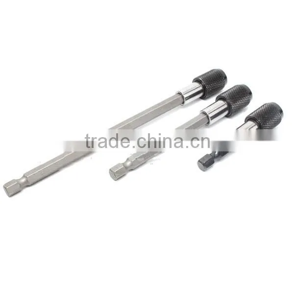 3Set 1/4 Inch Hex Bit Tip Holder Screwdriver Bit Extension Bar Electric screwdriver Black AR-63