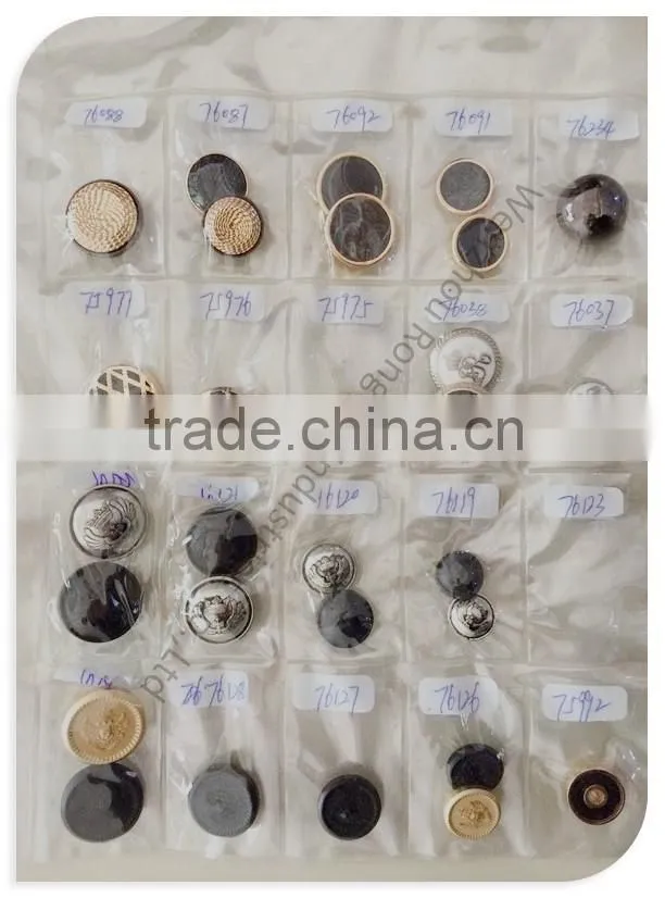 2014 fashion high quality hand sewing metal button for custom uniform
