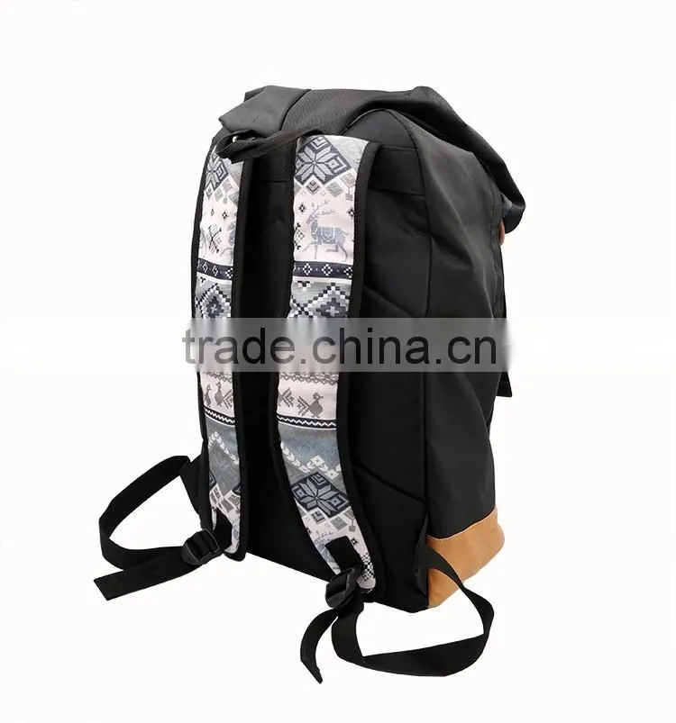 Big capacity national stylish backpack bag outdoor hiking canvas sport backpack bag