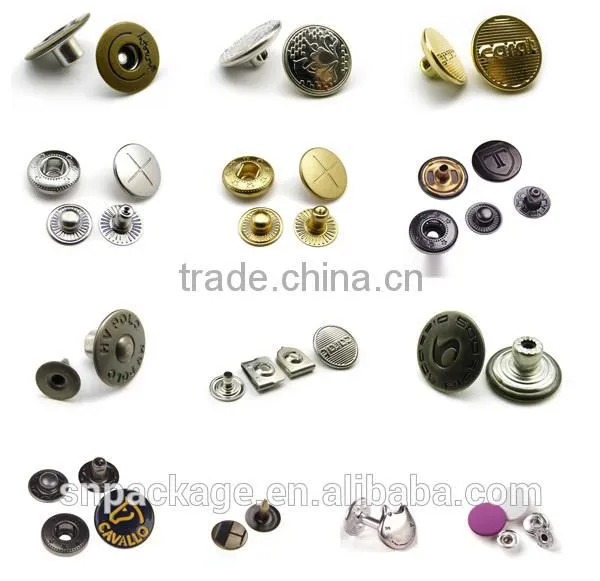 Sinicline wholesale fashion custom metal snap button for jacket 16mm