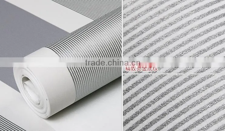 high quality modern non woven stripe wallpaper for living room