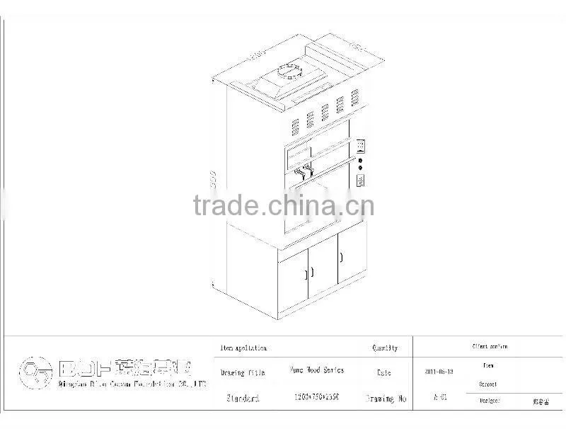 Lab fume hood with flue pipe