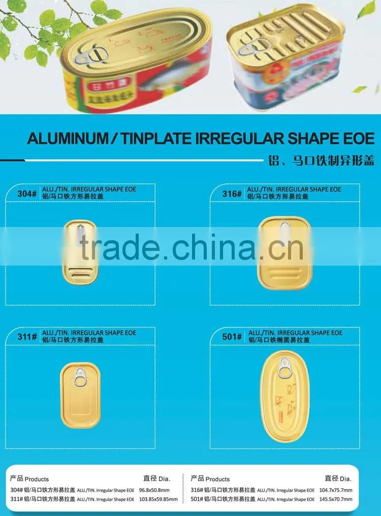 401# 99mm aluminium half open eoe easy open end
