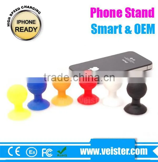 Universal Super Cute Mini Shaped Silicone Rubber Cuction Cup Smart Phone Cellphone Stand Holder Mount for Apple iPhone 6