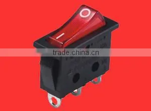 Lighted red 3 pin on off rocker switch