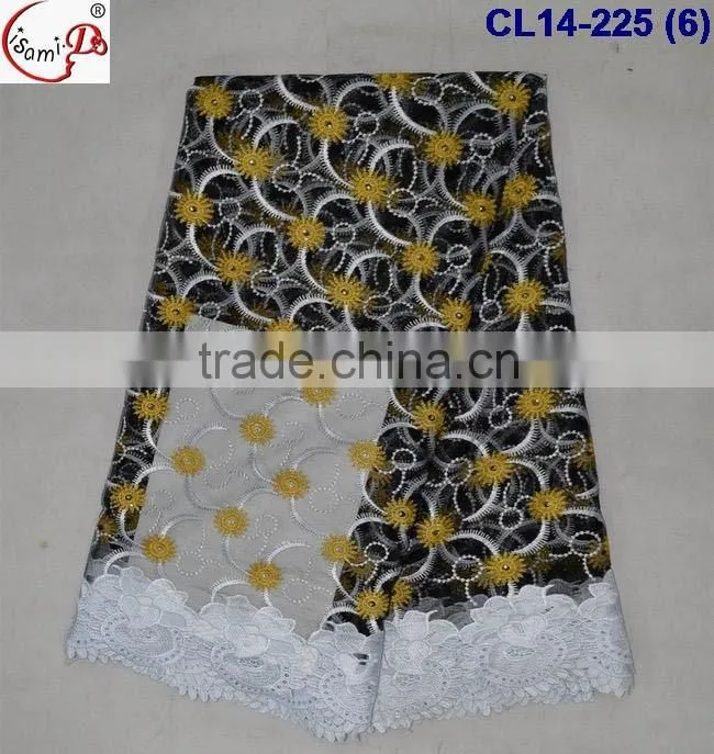 CL14-225 2016 latest fashion lace design french lace fabric, african net tulle lace fabric wholesale