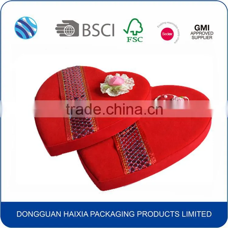 Custom Cardboard Paper Red Heart Shape Gift Box